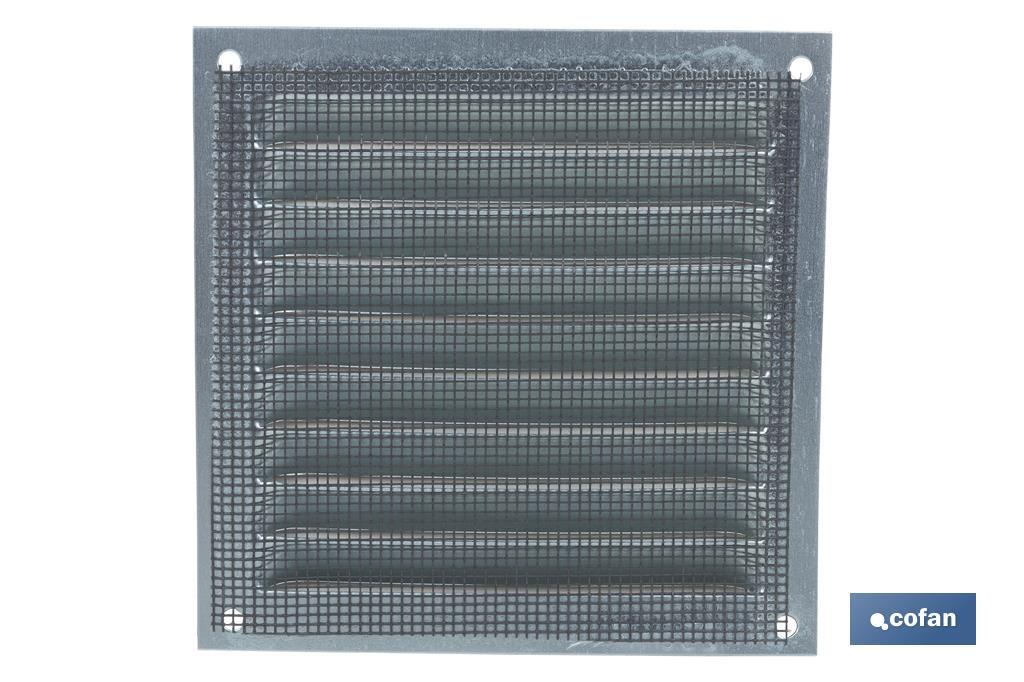 REJILLA DE VENTILACIÓN ALUMINIO BLANCO CON MOSQUITERA 30 X 30 CM
