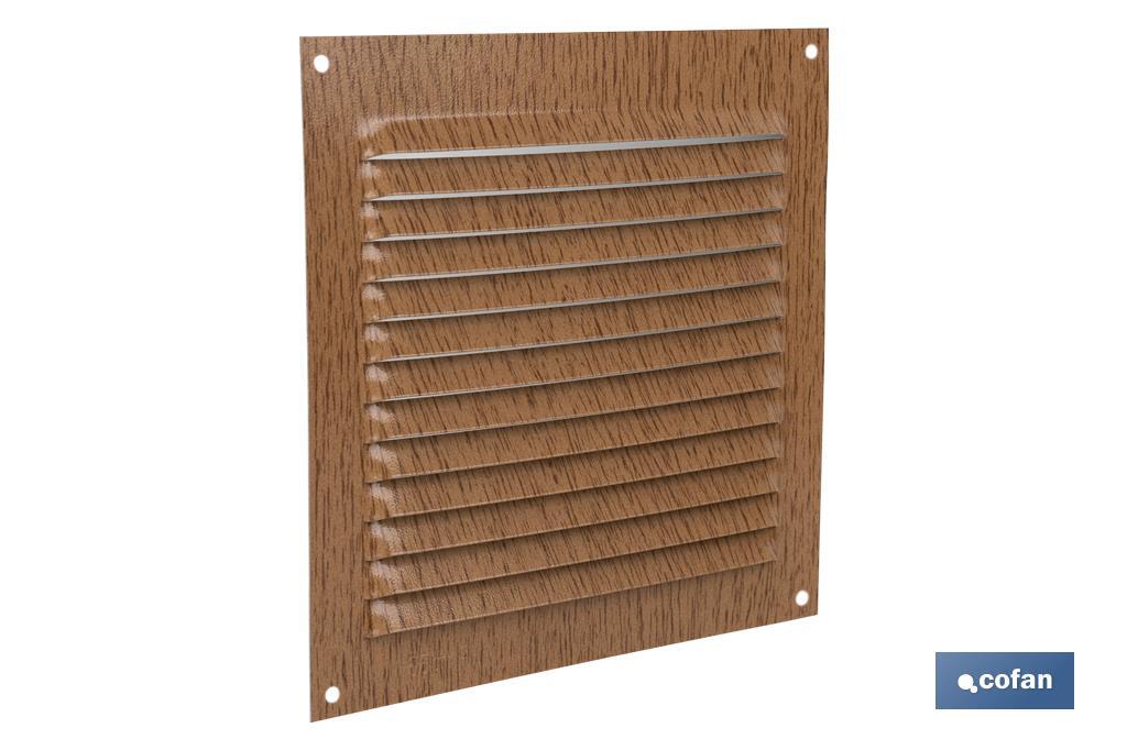 REJILLA DE VENTILACIÓN ALUMINIO MADERA 15 X 15 CM venta unitaria