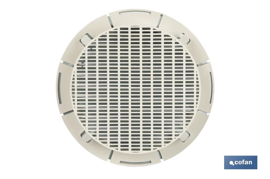 REJILLA DE VENTILACIÓN ALUMINIO-ABS BLANCO PARA EMPOTRAR A TUBO Ø12 CM venta unitaria