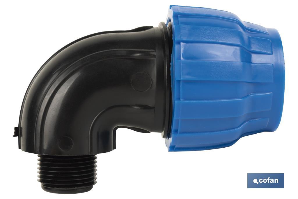 CODO 90° ROSCA MACHO PP PN16 20 X 3/4 VENTA UNITARIA