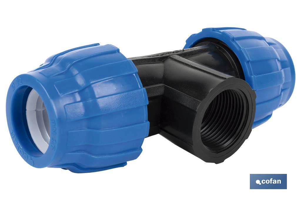 TE 90° ROSCA HEMBRA PP PN16 32 X 3/4 X 32