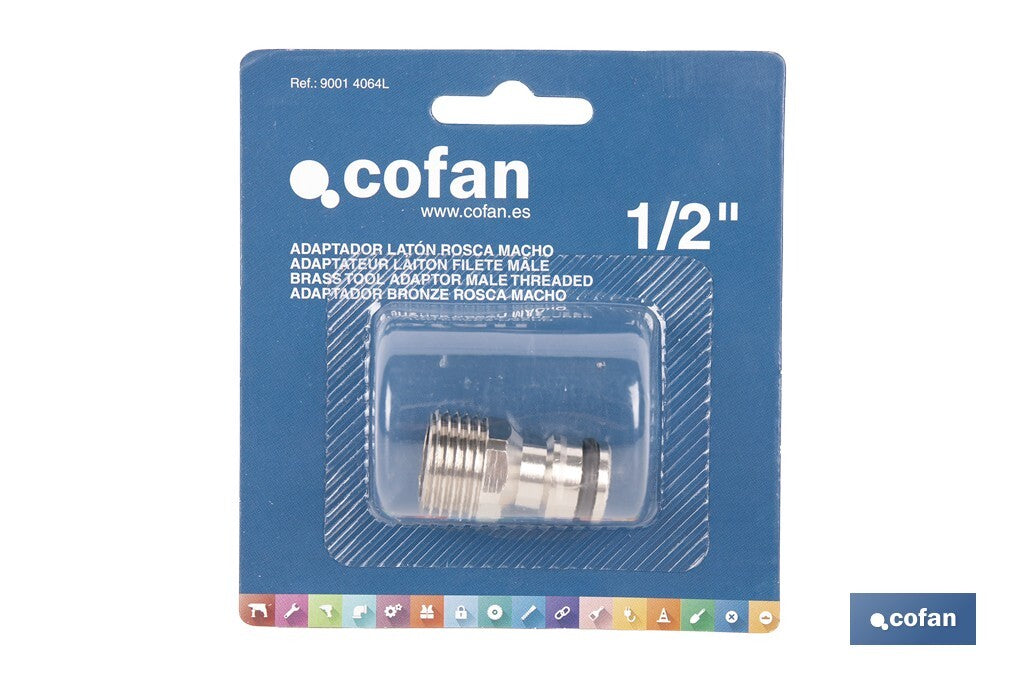 ADAPTADOR LATÓN ROSCA MACHO 1/2