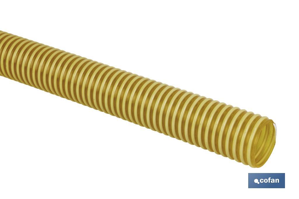ROLLO DE TUBO DE ASPIRACION ESPIRAL AMARILLO Ø70mm 25m