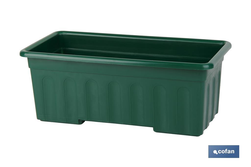 JARDINERA VERDE MODELO AZAHAR 50 X 21.5 X 16 CM
