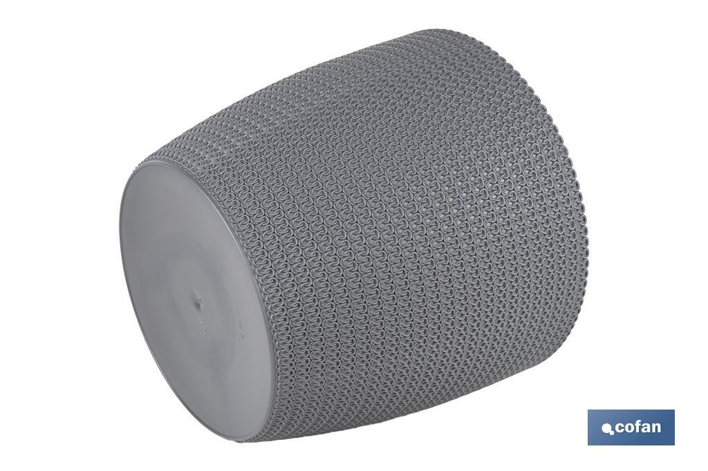 MACETA O MACETERO TRENZADA COLOR GRIS OSCURO PP Ø 255 X 221 MM 8,5 L