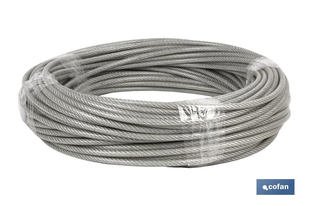 CABLE ACERO (4mm) 2X4MM 6X7+1 PLAST. (50M)