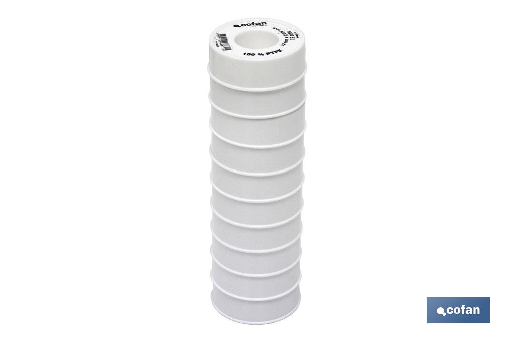 ROLLO 12 MTS CINTA PTFE DE 12mm X 0,076mm venta unitaria
