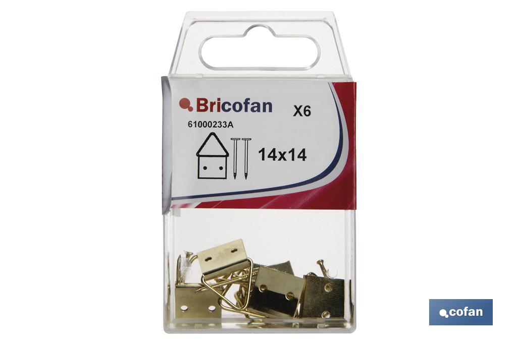 BL 6 UDS CUELGACUADROS 14 X 14MM