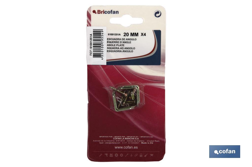 4 UDS. ESCUADRA DE ÁNGULO 40 MM VENTA UNITARIA