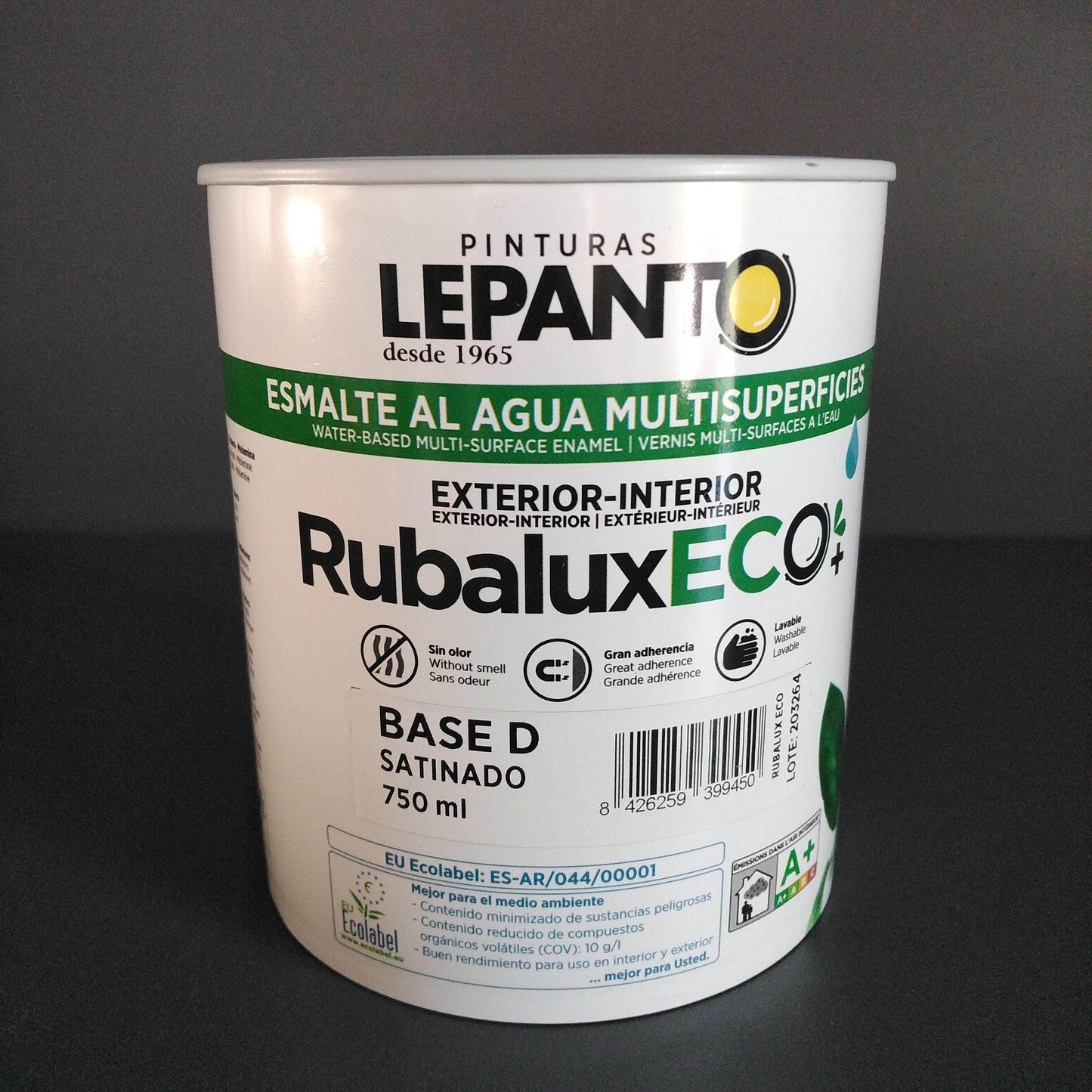 Esmalte al Agua Rubalux Eco Satinado Base D 0.75L - Pinturas y Tarimas Ideas