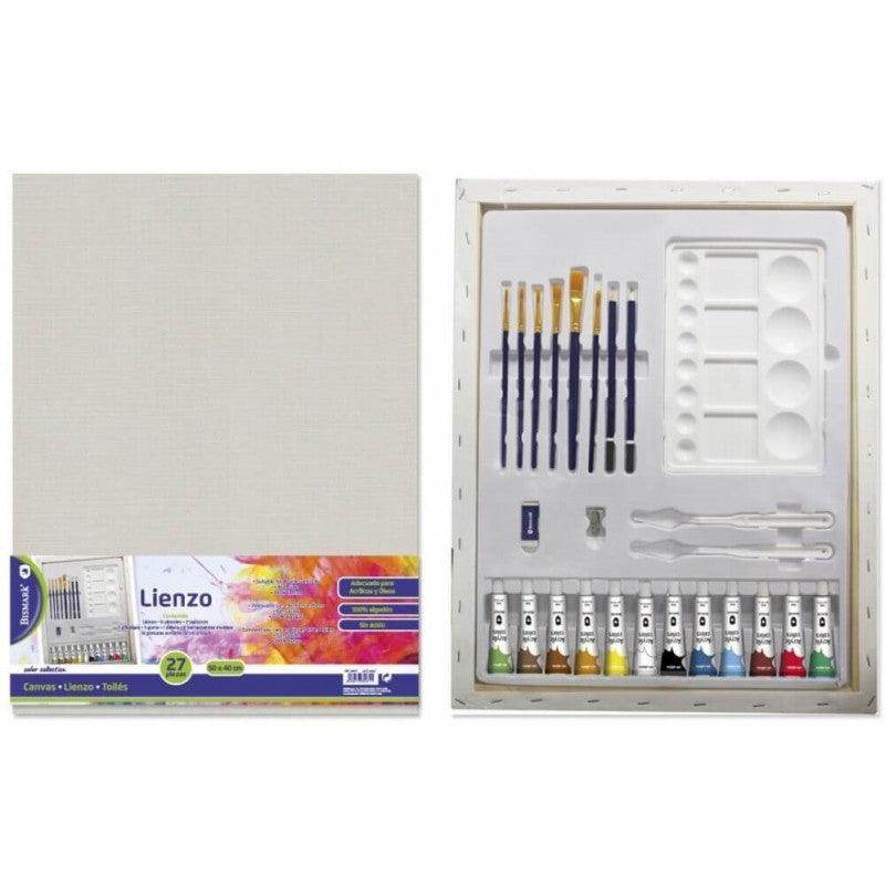 Conjunto de Pintura 27 Piezas con Lienzo - Pinturas y Tarimas Ideas
