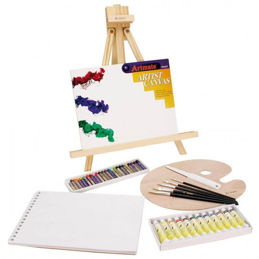 Conjunto Pintura Artmate con Caballete (46 componentes) - Pinturas y Tarimas Ideas