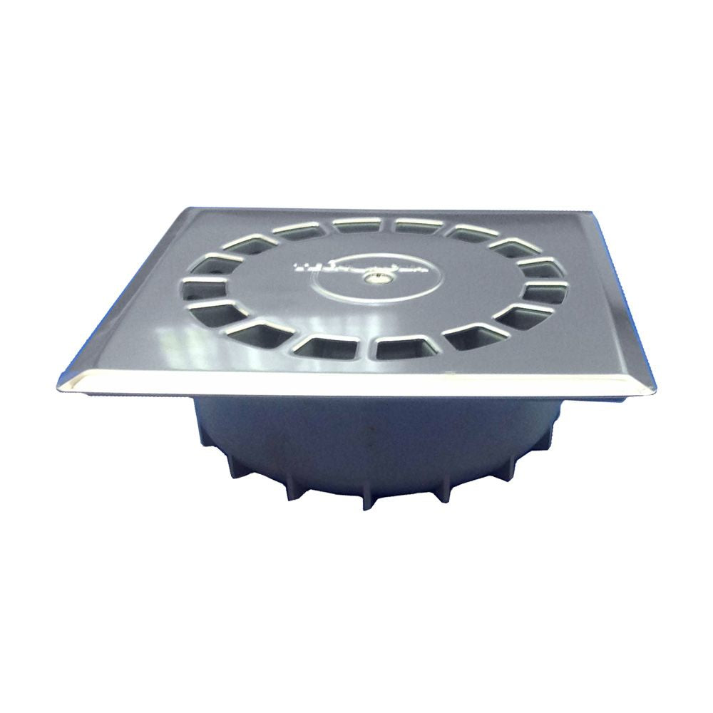 SUMIDERO PVC SIFONICO VERTICAL ESTANDAR INOXIDABLE, T-88 I 10 x 10 cm / 117 x 117 x 44 mm / Ø40 mm