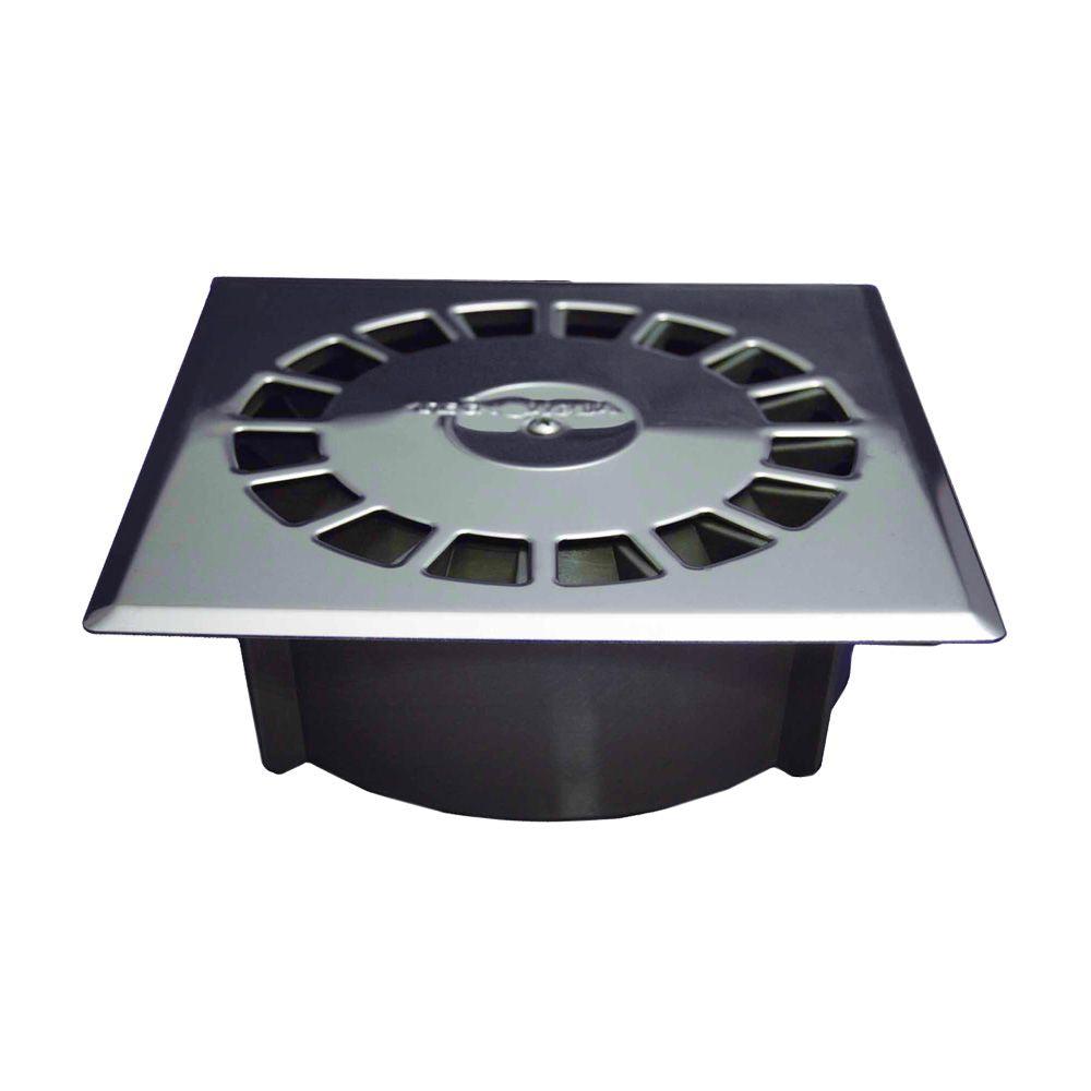 SUMIDERO PVC SIFONICO VERTICAL ESTANDAR INOXIDABLE, T-88I 15 x 15 cm / 165 x 165 x 57 mm / Ø75 - 50 mm