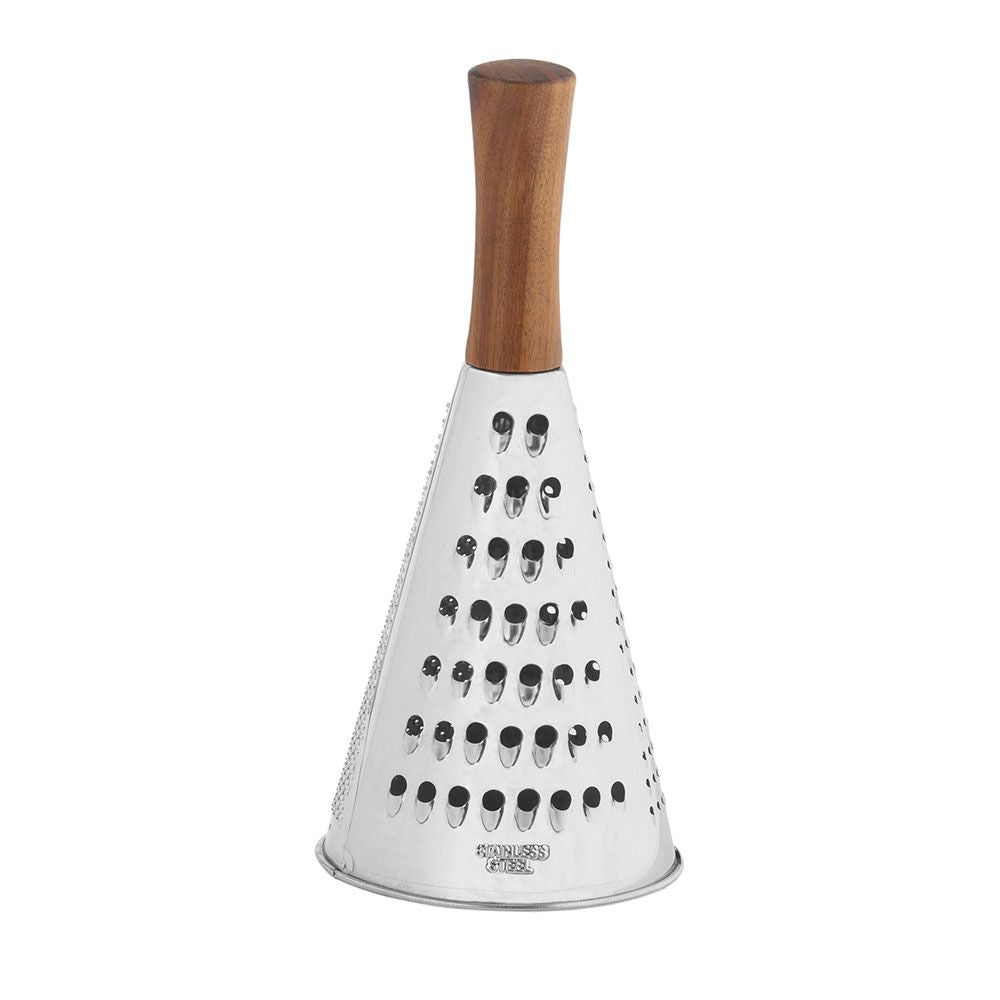 RALLADOR ACERO INOXIDABLE / ACACIA Ø10,5 x 24 cm