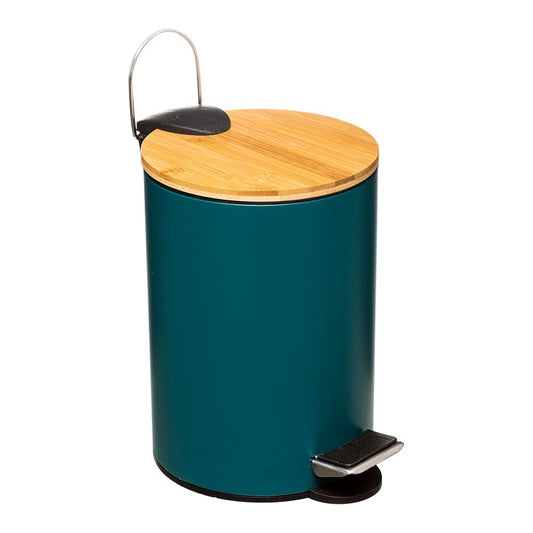 PAPELERA PEDAL VERDE PETROL 3 l