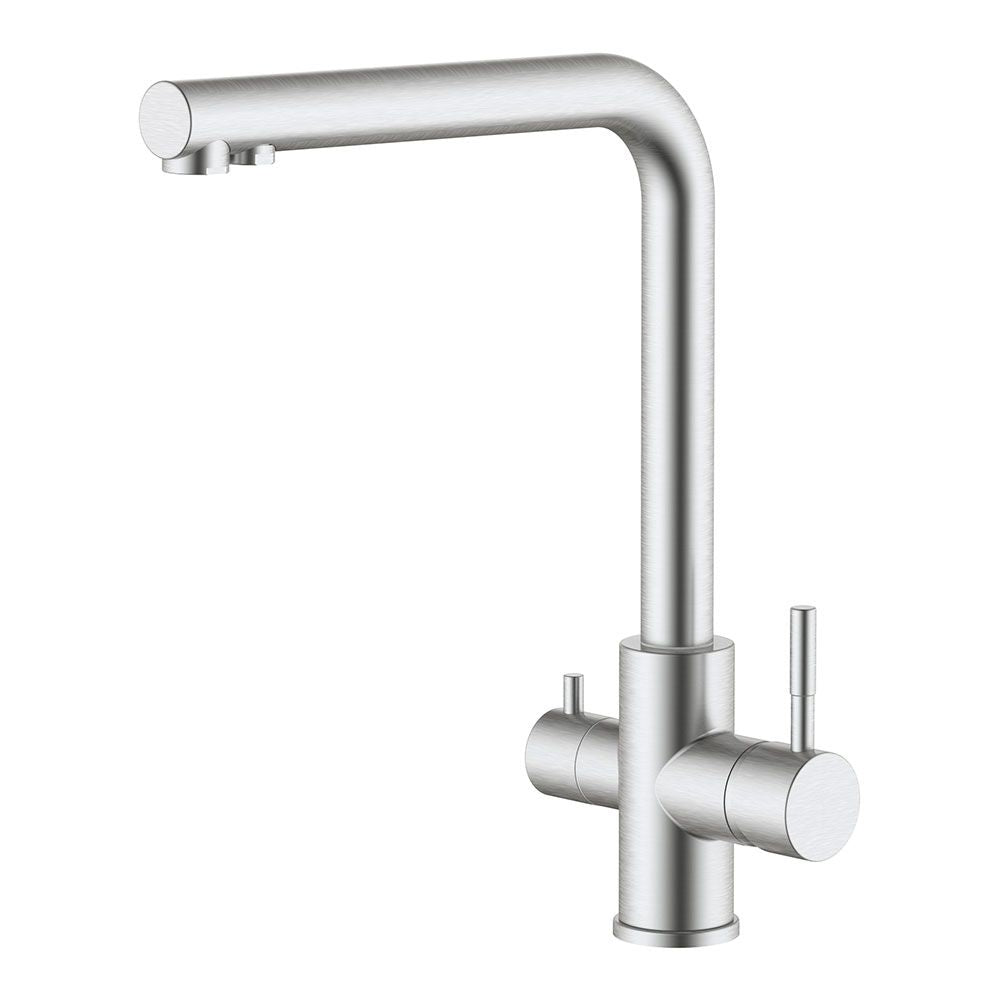 GRIFO MONOMANDO DE COCINA CAÑO ALTO OSMOSIS, INOX CEPILLADO, 3 VÍAS