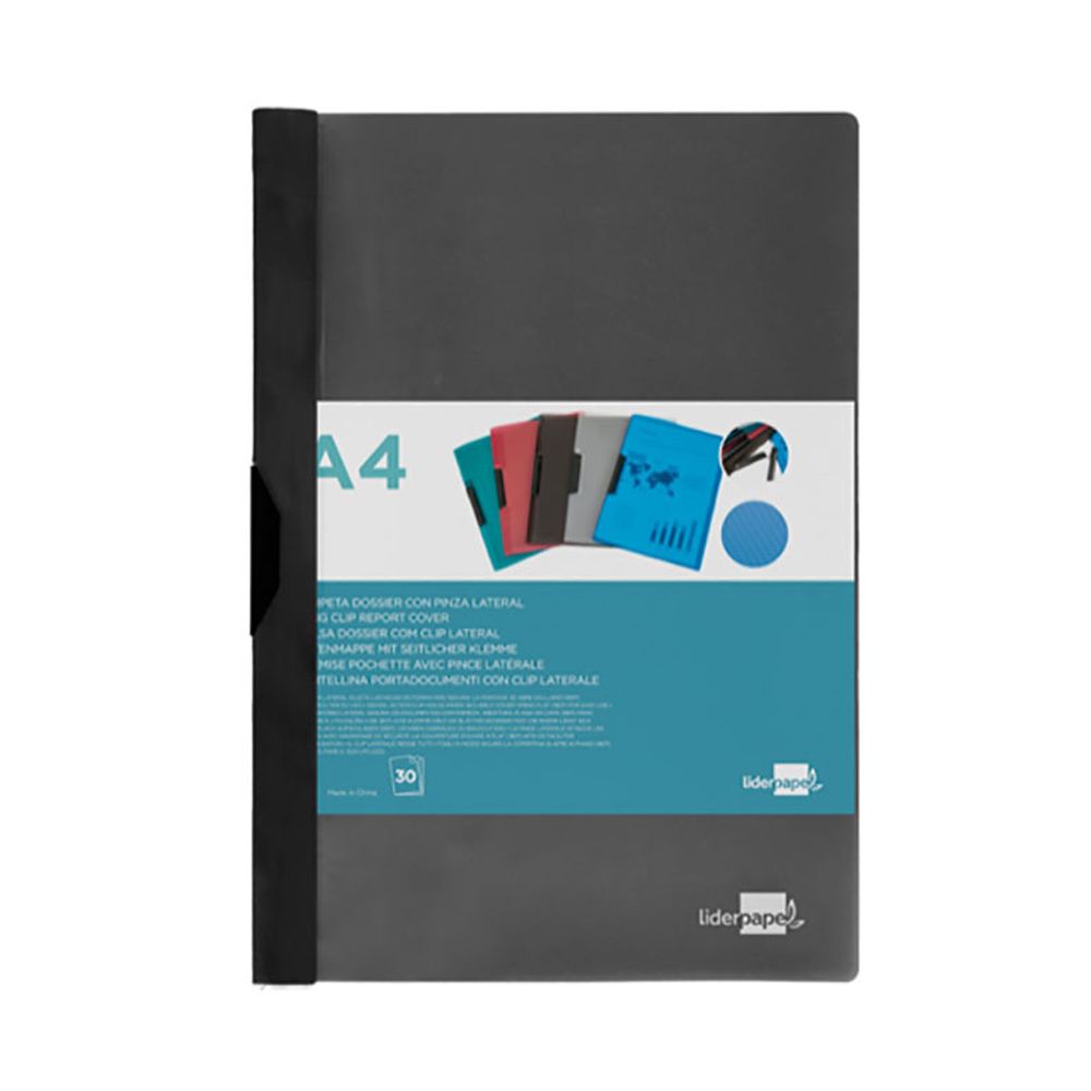 CARPETA DOSSIER PINZA LATERAL PP DIN A4 NEGRA