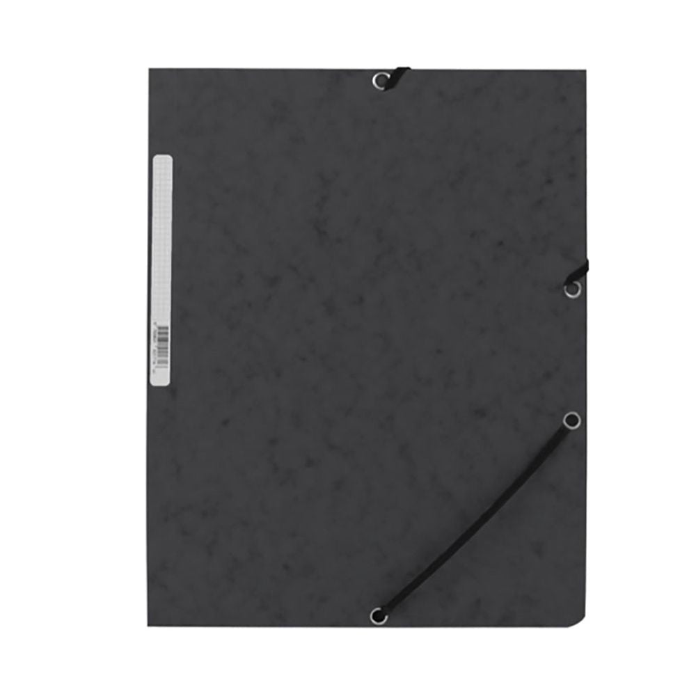CARPETA CON GOMAS CARTÓN NEGRA CON SOLAPAS DIN A4