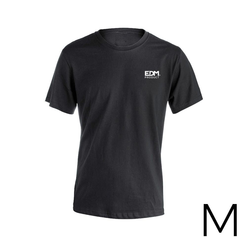 CAMISETA NEGRA TALLA-M MANGA CORTA BORDADA