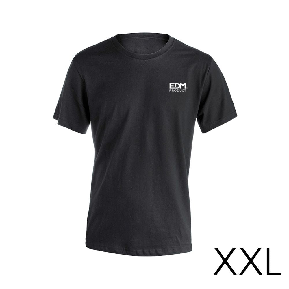 CAMISETA NEGRA TALLA-XXL MANGA CORTA BORDADO