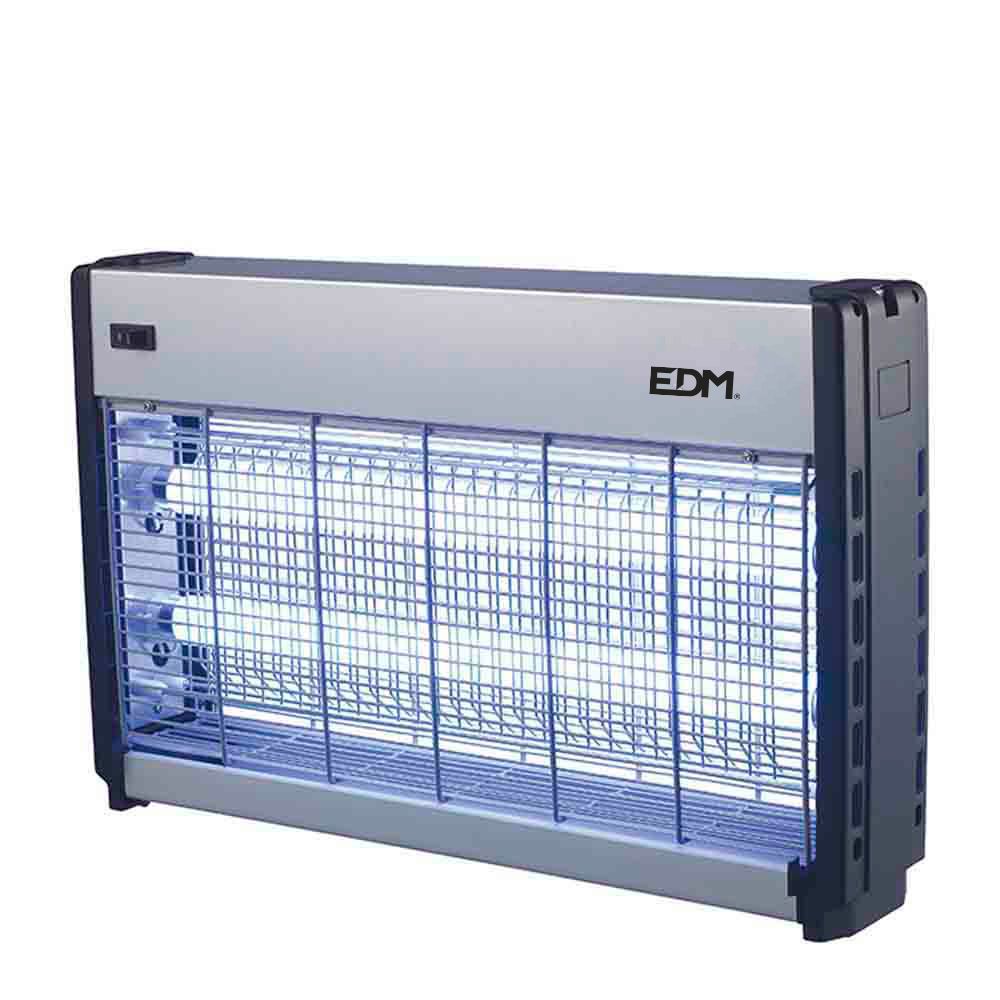 MATA INSECTOS PROFESIONAL ELÉCTRICO, CROMO/NEGRO, 2 x 15W; 100 m²; 48 x 9 x 30 cm