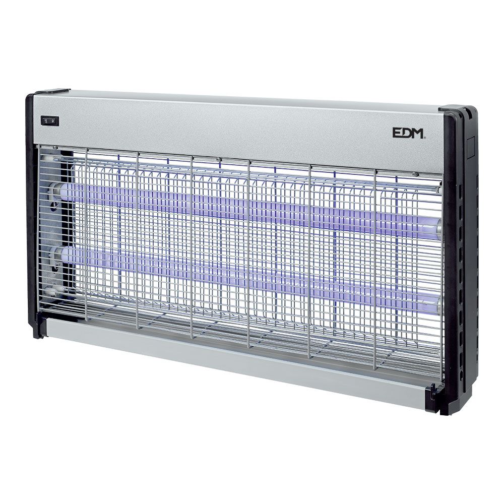 MATA INSECTOS PROFESIONAL ELÉCTRICO, CROMO/NEGRO, 2 x 20W; 150 m²; 63,5 x 9 x 36 cm