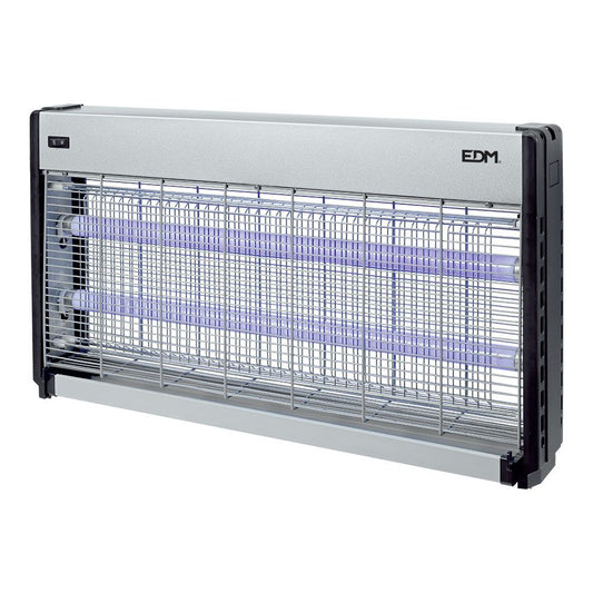 MATA INSECTOS PROFESIONAL ELÉCTRICO, CROMO/NEGRO, 2 x 20W; 150 m²; 63,5 x 9 x 36 cm