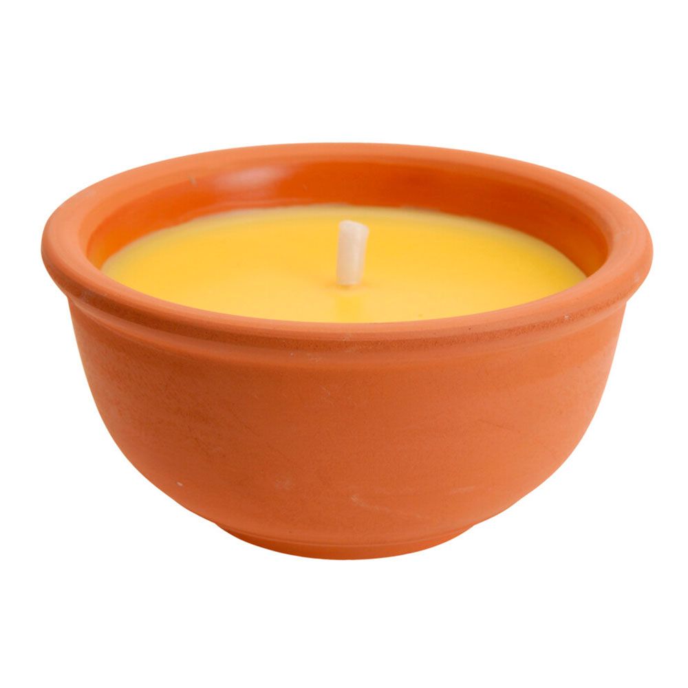 VELA CITRONELA DE BARRO Ø13 x 6,5 cm