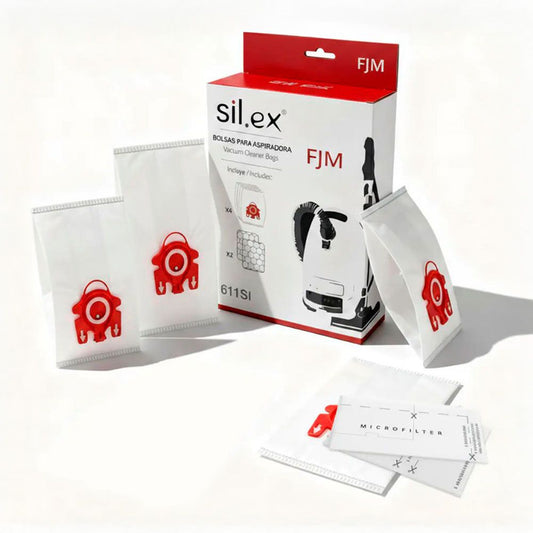 BOLSAS ASPIRADOR 4 uds + 2 FILTROS ADAPTABLE MIELE FJM