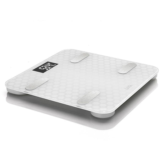 BASCULA DE BAÑO SMART BLUETOOTH CON CÁLCULO DE LA COMPOSICIÓN CORPORAL, COLOR BLANCO, MÁXIMO 180 kg