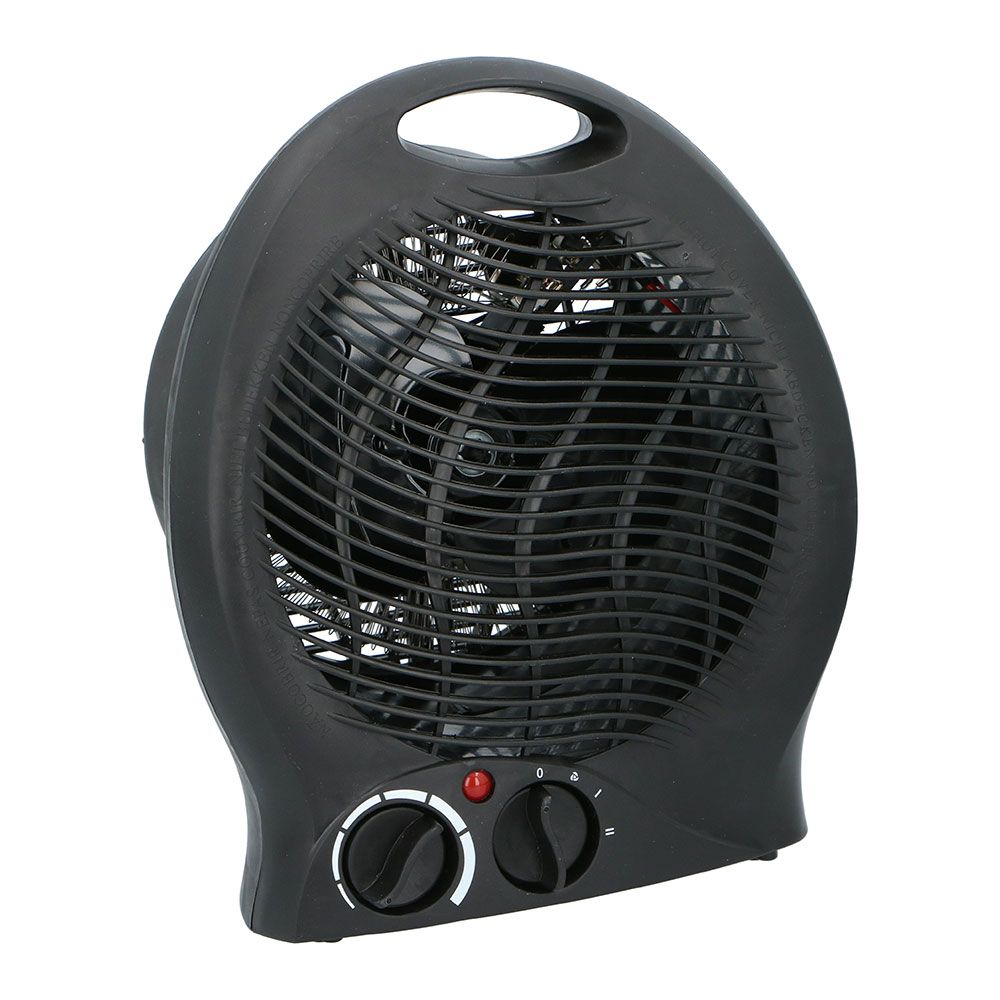 CALEFACTOR COMPACTO NEGRO, 2000 W; 21 x 12,5 x 26 cm