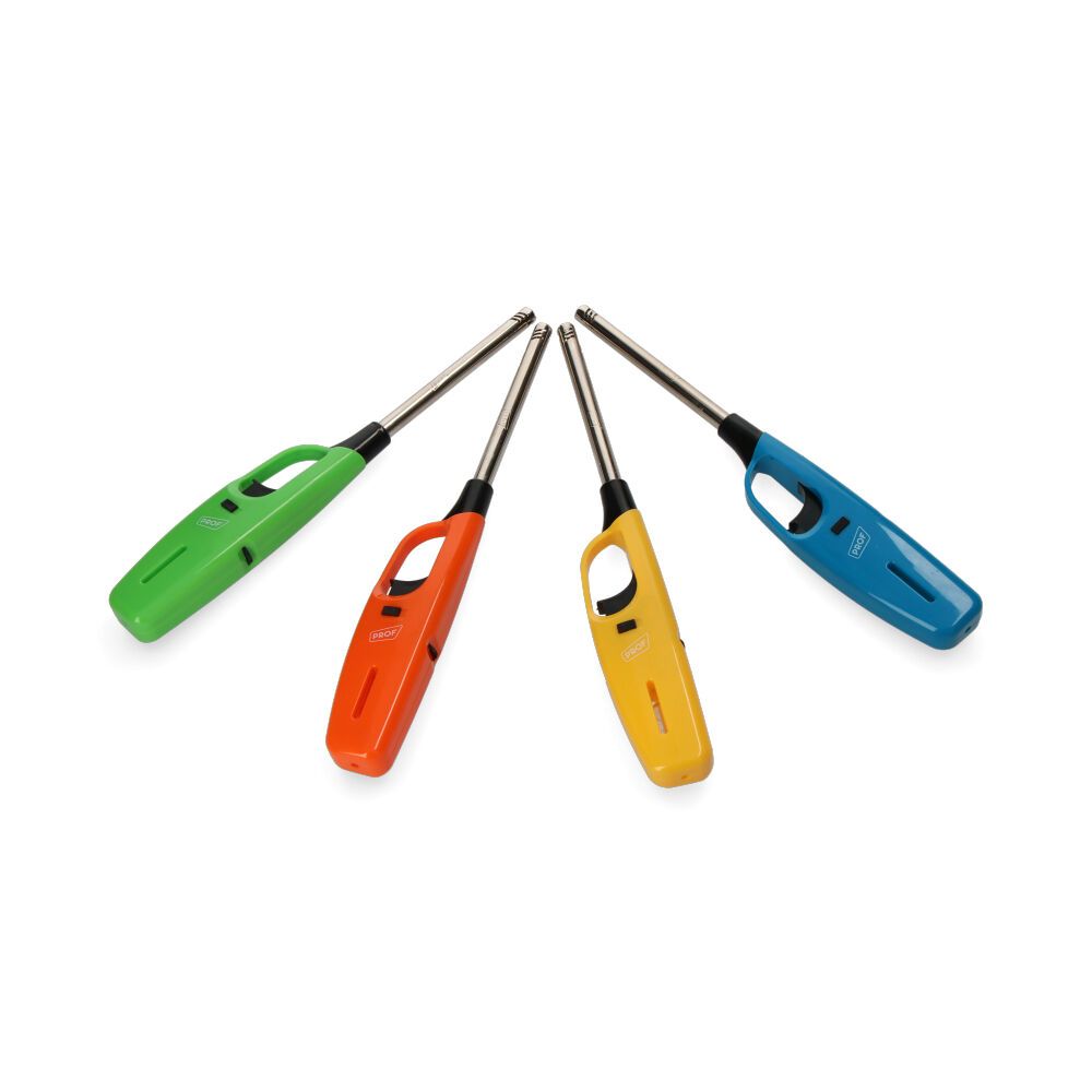 ENCENDEDOR RECARGABLE FASHION LONGNECK BBQ, COLORES SURTIDOS EURO/U
