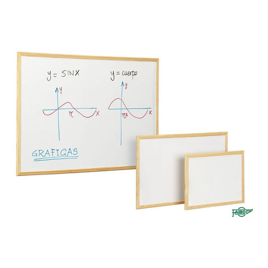 PIZARRA BLANCA CON MARCO DE MADERA 60 x 90 cm