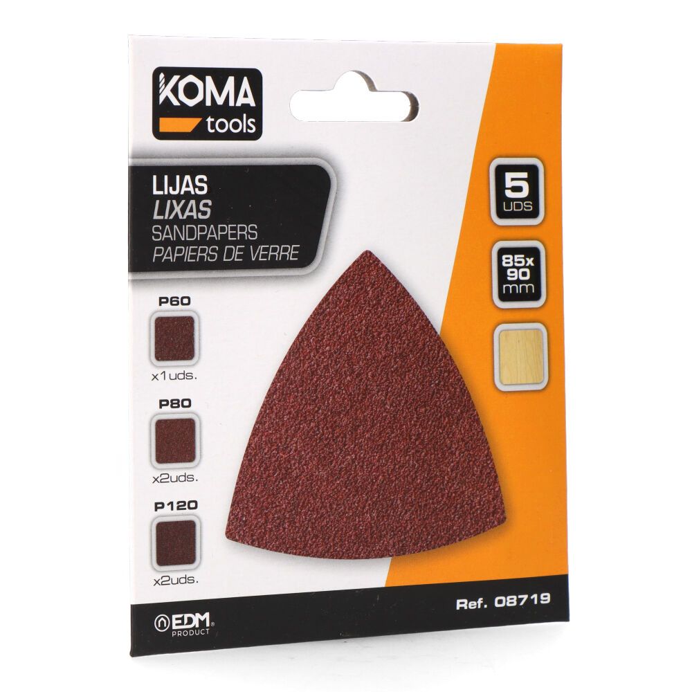 LIJAS PARA MULTIHERRAMIENTA 08765, PACK 5 uds
