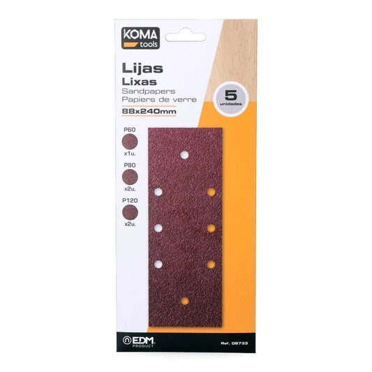 LIJAS PARA LIJADORA ORBITAL 08706, SET 5 uds
