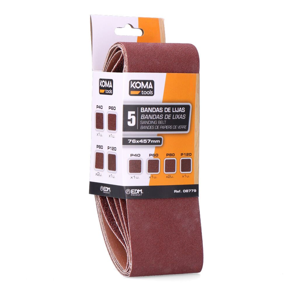 LIJAS PARA LIJADORA DE BANDA RECAMBIO PARA 08778, SET 5 uds