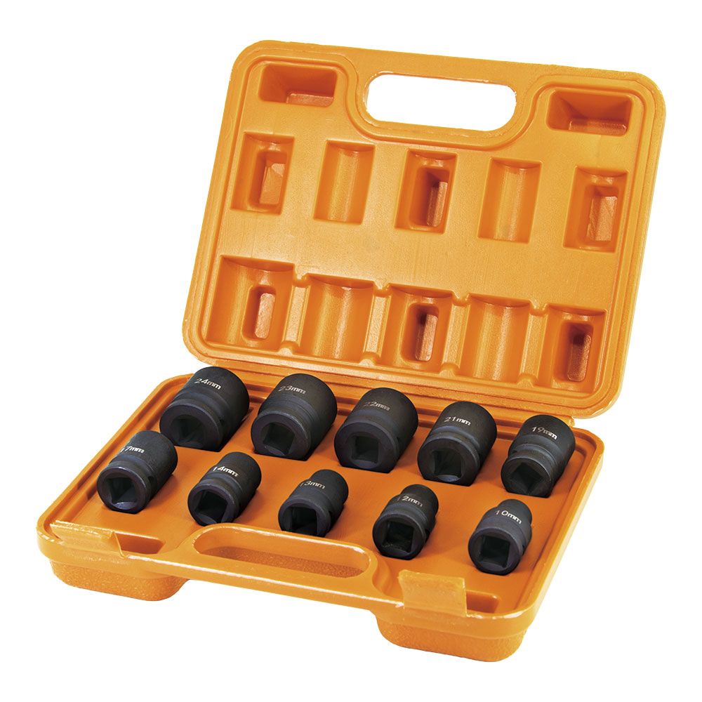 VASOS DE IMPACTO ½ pulg, JUEGO 10 PIEZAS