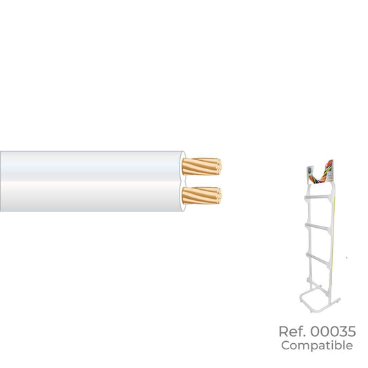 PARALELO 2x1,00mm BLANCO "AUDIO" EURO/m (BOBINA PEQUEÑA Ø200x60mm)