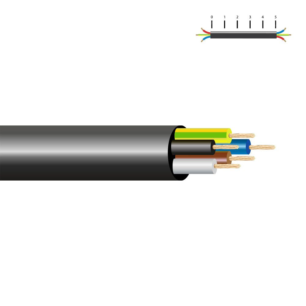 MANGUERA TUBULAR VV-K06/1KV 5 G 1,50 mm², NEGRA EURO/m