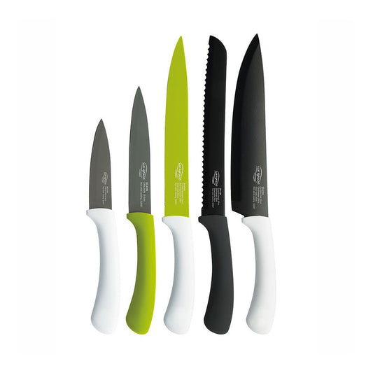 JUEGO DE CUCHILLOS 5 PIEZAS ACERO INOXIDABLE GREEN