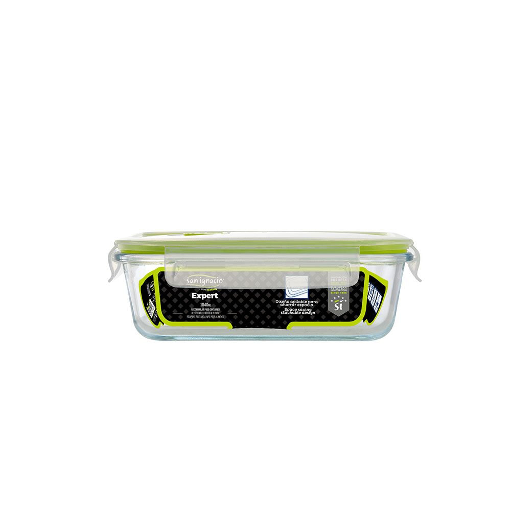 FIAMBRERA HERMÉTICA RECTANGULAR  BOROSILICATO EXPERT 1040 ml
