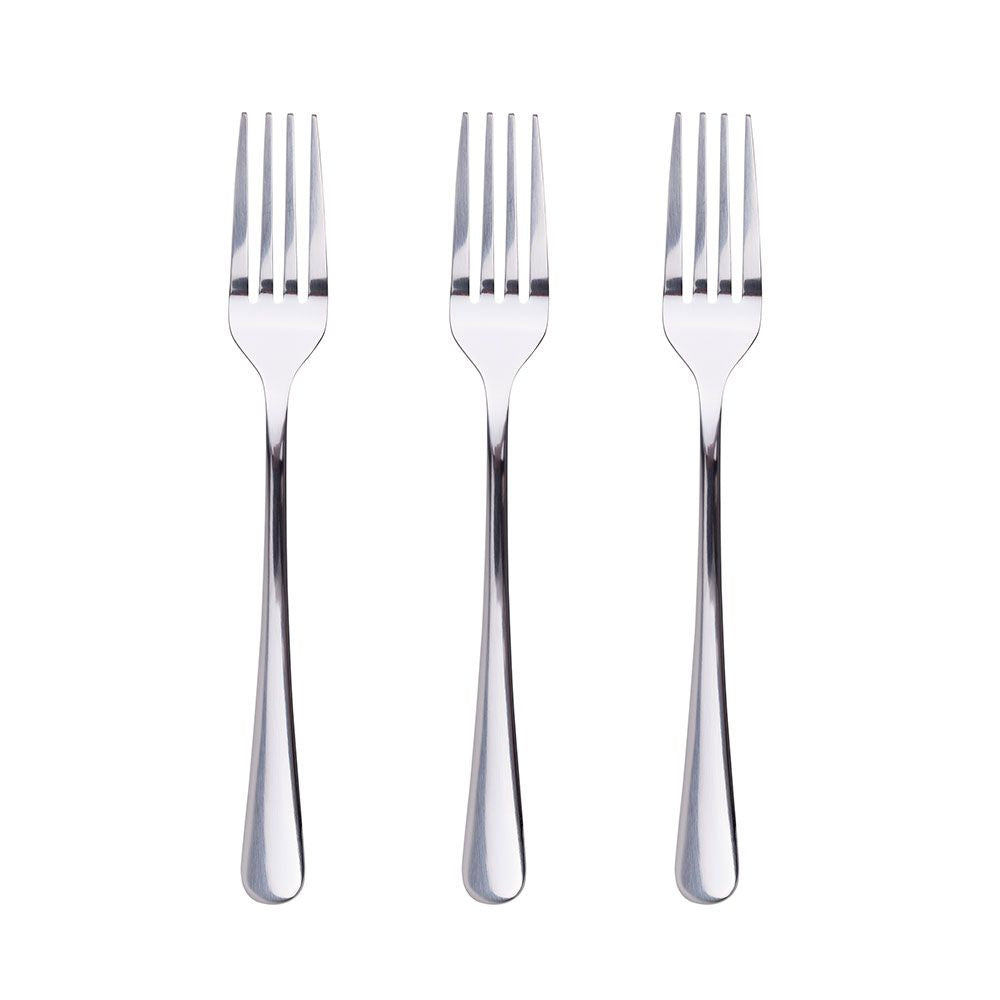 TENEDOR PARA POSTRE DE ACERO INOXIDABLE BRILLO NATUR 3 uds