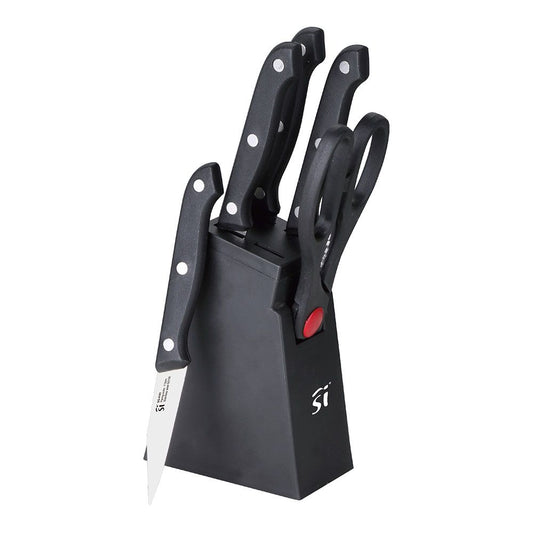 JUEGO DE CUCHILLOS 6 PIEZAS + TACOMA ACERO INOX