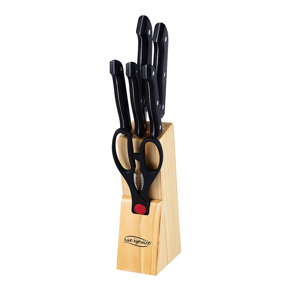 JUEGO DE CUCHILLOS 7 PIEZAS ACERO INOX DRESDE + TACOMA