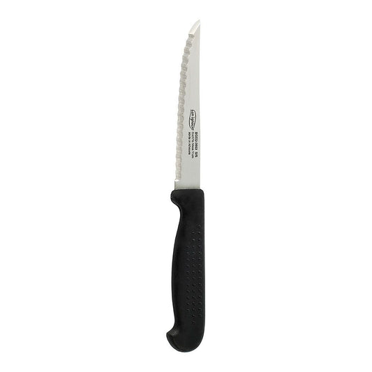 CUCHILLO YESTE CON SIERRA DE 11 cm Y MANGO DE PUNTOS