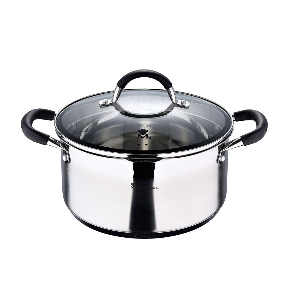 OLLA 5 L DE ACERO INOXIDABLE CON TAPA FOODIES Ø24 x 12 cm