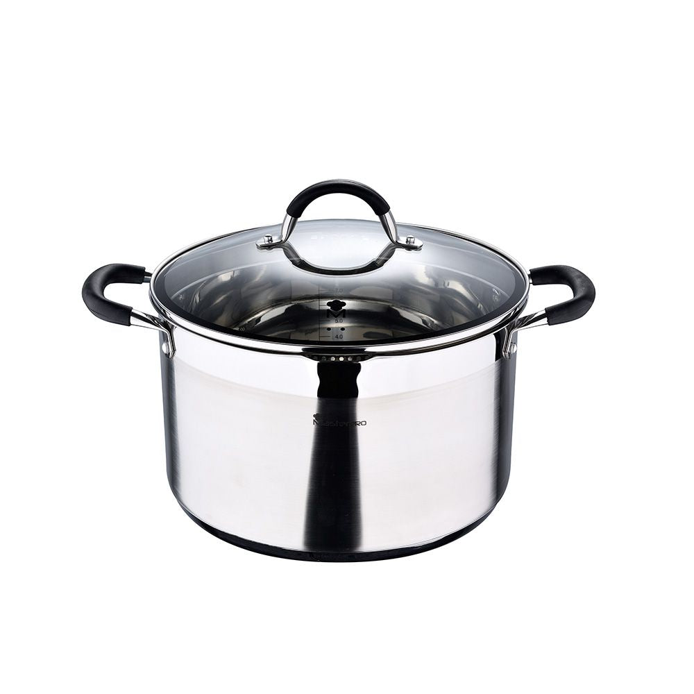 OLLA 9,5 L DE ACERO INOXIDABLE CON TAPA FOODIES Ø28 x 16,5 cm
