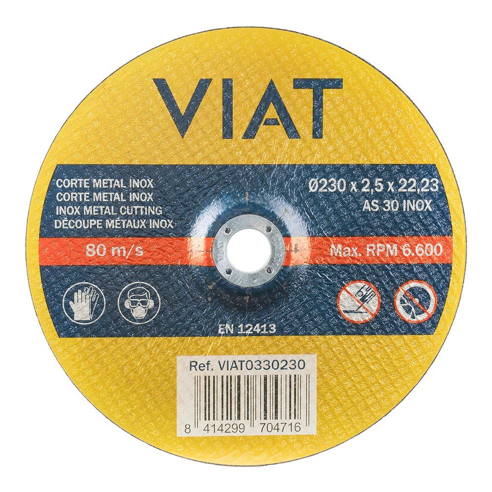 DISCO CORTE ABOMBADO METAL INOX Ø230 x 2,5 x 22,23 mm