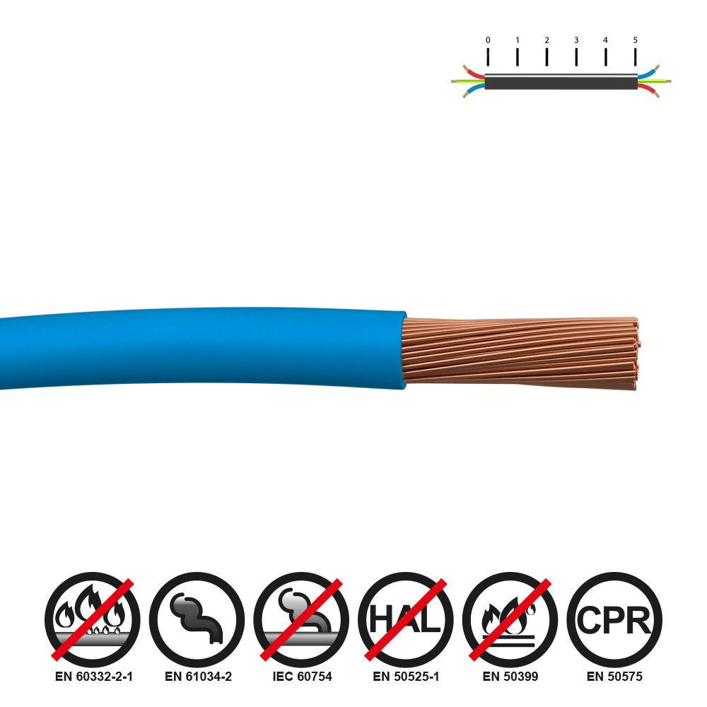 CABLECILLO H07Z1-K 4,00 mm² AZUL EURO/m